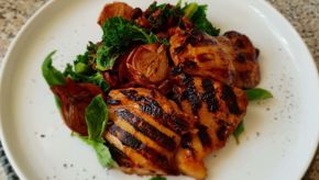 Chef Watch | Sticky chicken with black bean and kale fondue
