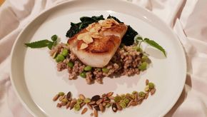 Chef Watch | Spice cod with buckwheat and edamame bean salad