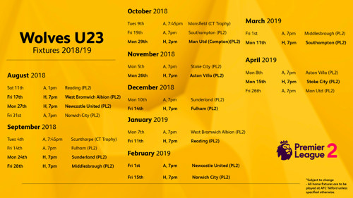 Under 23's Fixtures Confirmed Under21 News Wolverhampton